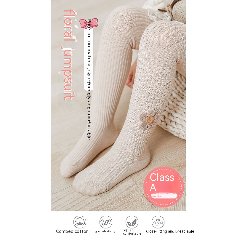 Quần Tất cotton Mỏng Đế Dày Cỡ Vừa Thời Trang Xuân Thu Dễ Thương Cho Bé Gái
