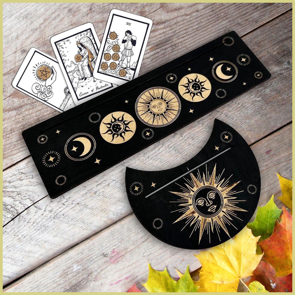Giá Đỡ Bài tarot Chia Ngăn Bằng Gỗ Tiện Dụng