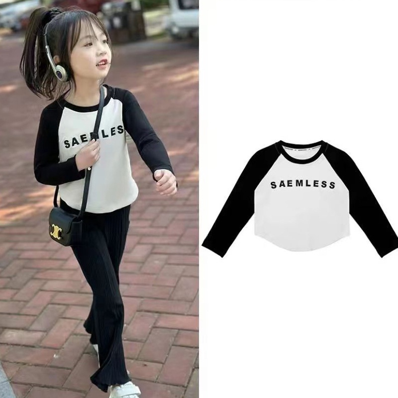 IQ Angel  Áo Thun Dài Tay Thời Trang Mùa Thu Dành Cho Bé Gái