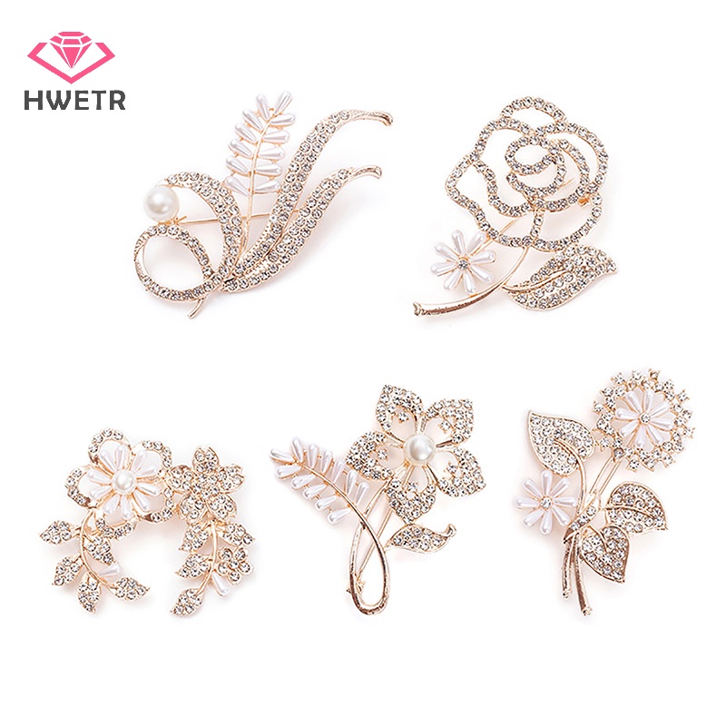 Ghim Cài Áo Hình Hoa Đính Ngọc Trai Nhân Tạo Thời Trang Mới