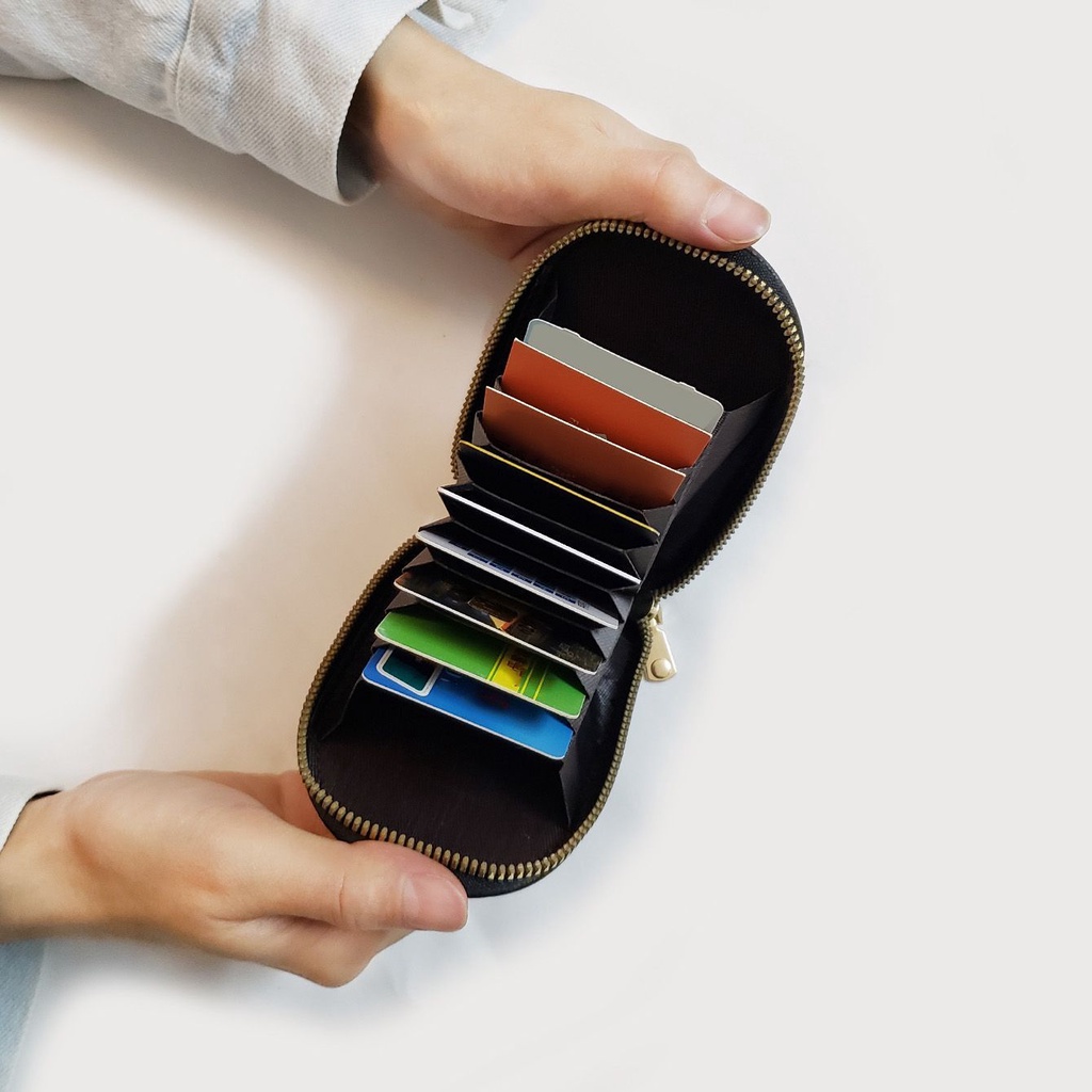 Ví Đựng Thẻ / Bằng Lái Xe Nhiều Ngăn Phối Khóa Kéo Hình Chim Cánh Cụt Dễ Thương Cho Nữ Giá Đỡ