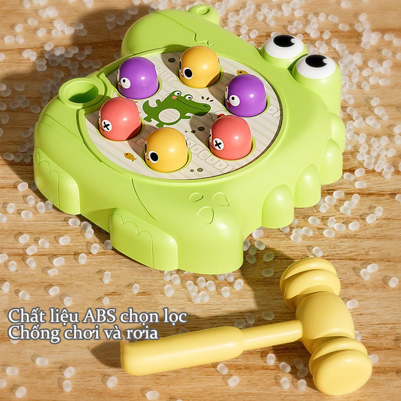 Đồ Chơi Hình Chú Cá Sấu Màu Xanh Lá / Đỏ Giáo Dục Sớm Cho Bé Trai Và Gái | Bộ Đồ Chơi Đập Thú Vui Nhộn Dành Cho Bé