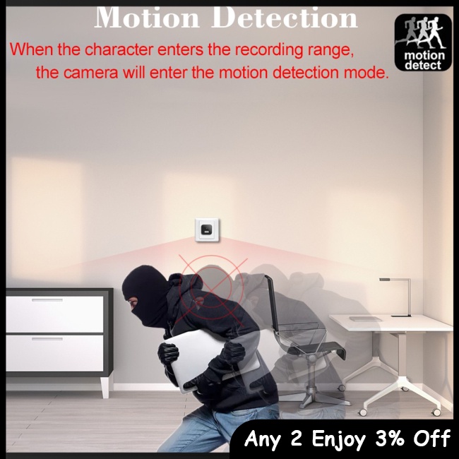 Máy Quay An Ninh zevaret hd 1080p mini Gắn Tường Kèm Sạc usb Tiện Dụng Cho Gia Đình