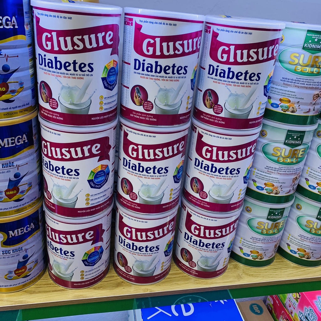SỮA TIỂU ĐƯỜNG GLUSURE DIABETES 900G TĂNG CƯỜNG SỨC ĐỀ KHÁNG, TỐT CHO HỆ TIM MẠCH