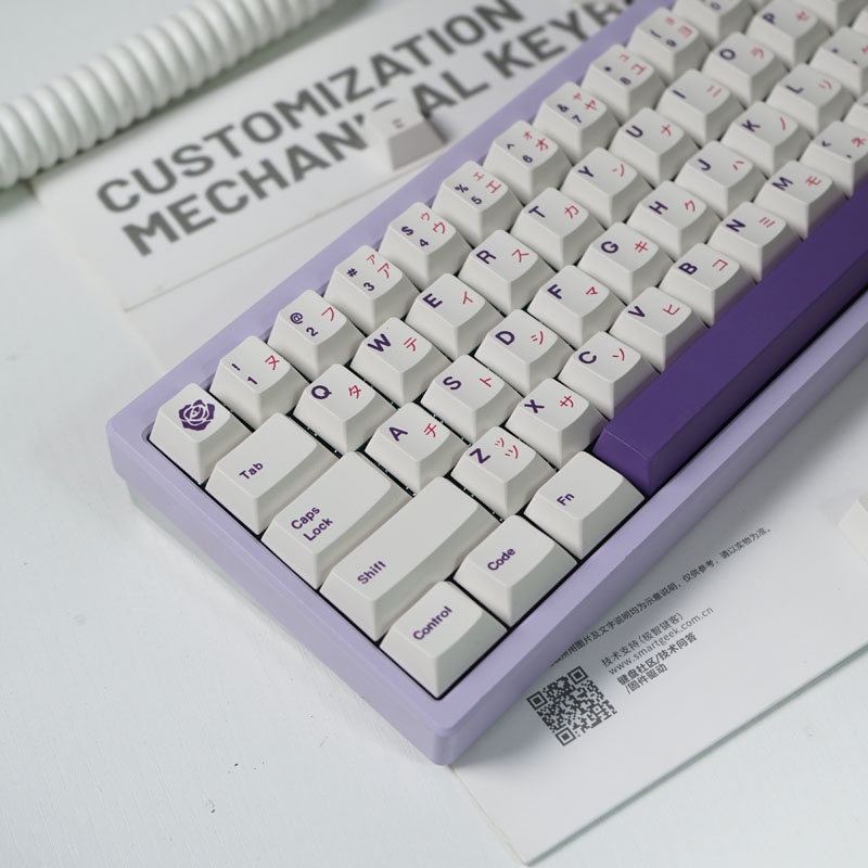 146 phím Hoa hồng tím hồng bàn phím cơ keycap PBT kaycaps Nhuộm thăng hoa anh đào hồ sơ với Alice Space bar keycap