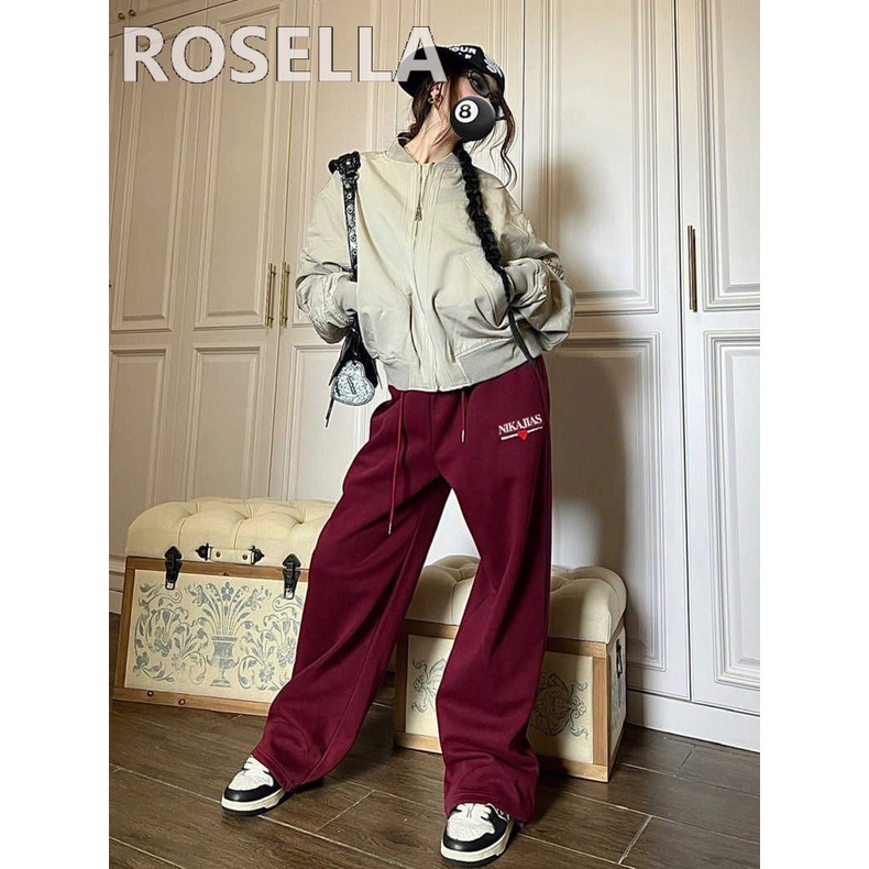 Rosella quần ống rộng Quần Túi Hộp Thanh lịch Thoải mái Korean unique WFK2390HZL37Z230911