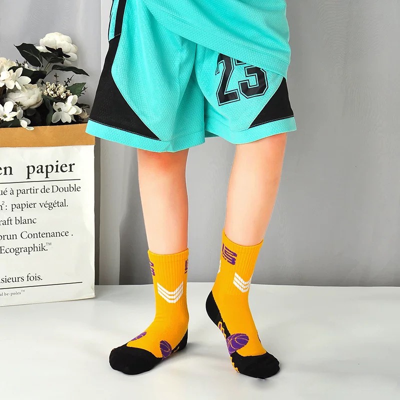 Vớ cotton Thoáng Khí Cao Đến Mắt Cá Chân nba Cho Bé Trai 8-15 Tuổi