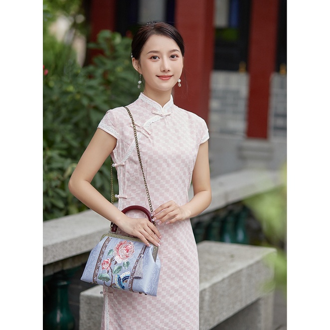 Túi hoa,thêu Tua rua,túi xách size lớn,26cm,túi mặc áo dài