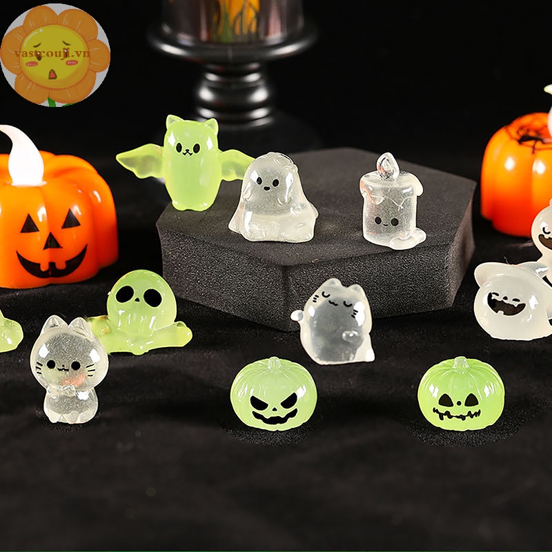 Vastji Set 6 Đồ trang trí Ma Quỷ Bí Ngô Dạ Quang Trang Trí halloween vn
