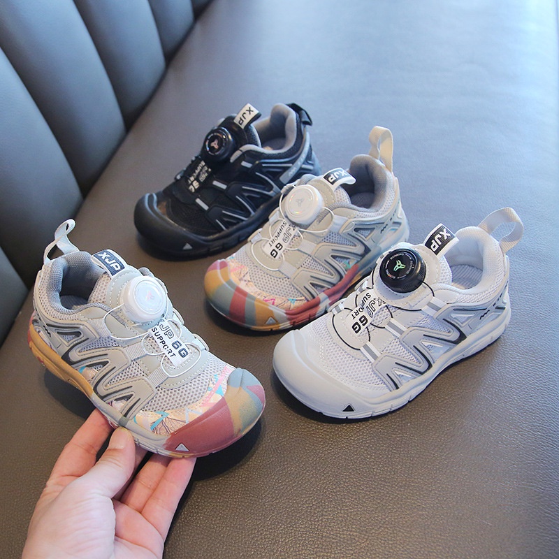 Amila Giày Thể Thao Chạy Bộ / Đi Bộ Đường Dài Đế Mềm Có Khóa Xoay Cho Bé Trai Và Bé Gái