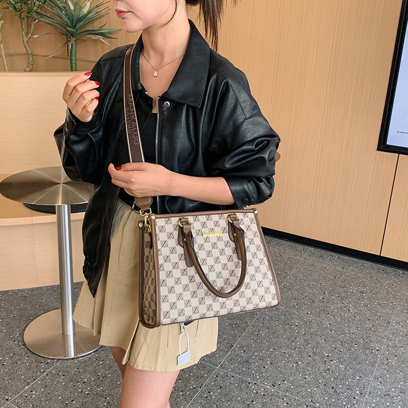 IELGY Túi Xách Đeo Vai Cỡ Lớn In Họa Tiết Phong Cách retro Cho Nữ