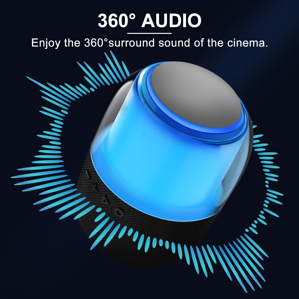 Goojodoq Loa bluetooth RGB không dây đèn nền LED mini USB âm thanh cho máy tính xách tay