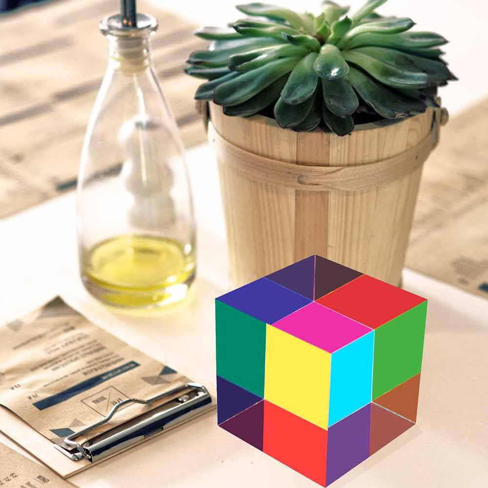 Cmy Mixing Colour Cube 50mm 2" Acrylic Cube Prism Decor Toy Photography
