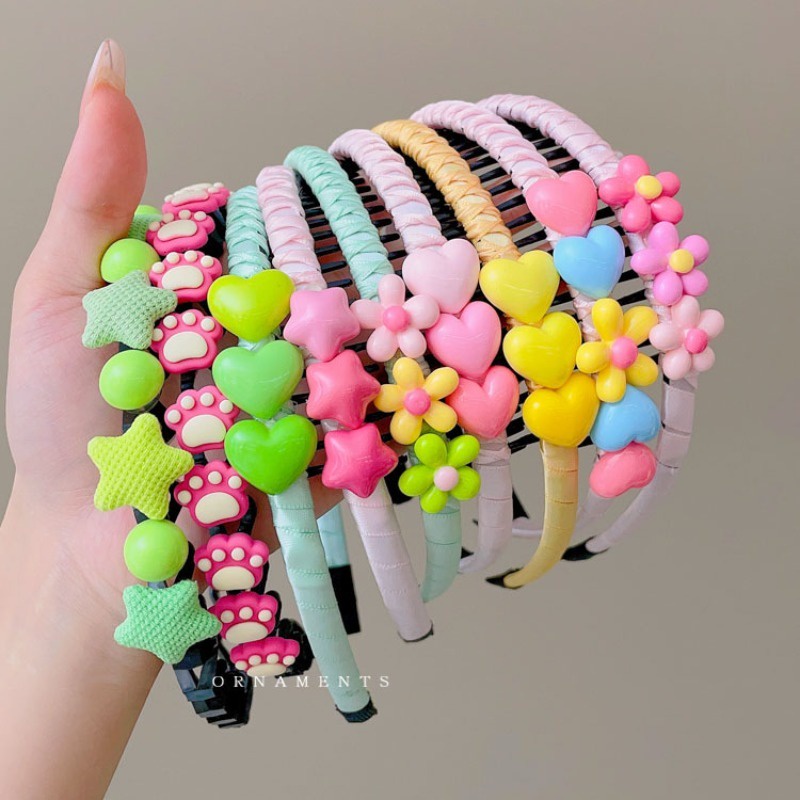 Băng Đô Cài Tóc Đính Nơ Họa Tiết Hoạt Hình Cho Bé Gái