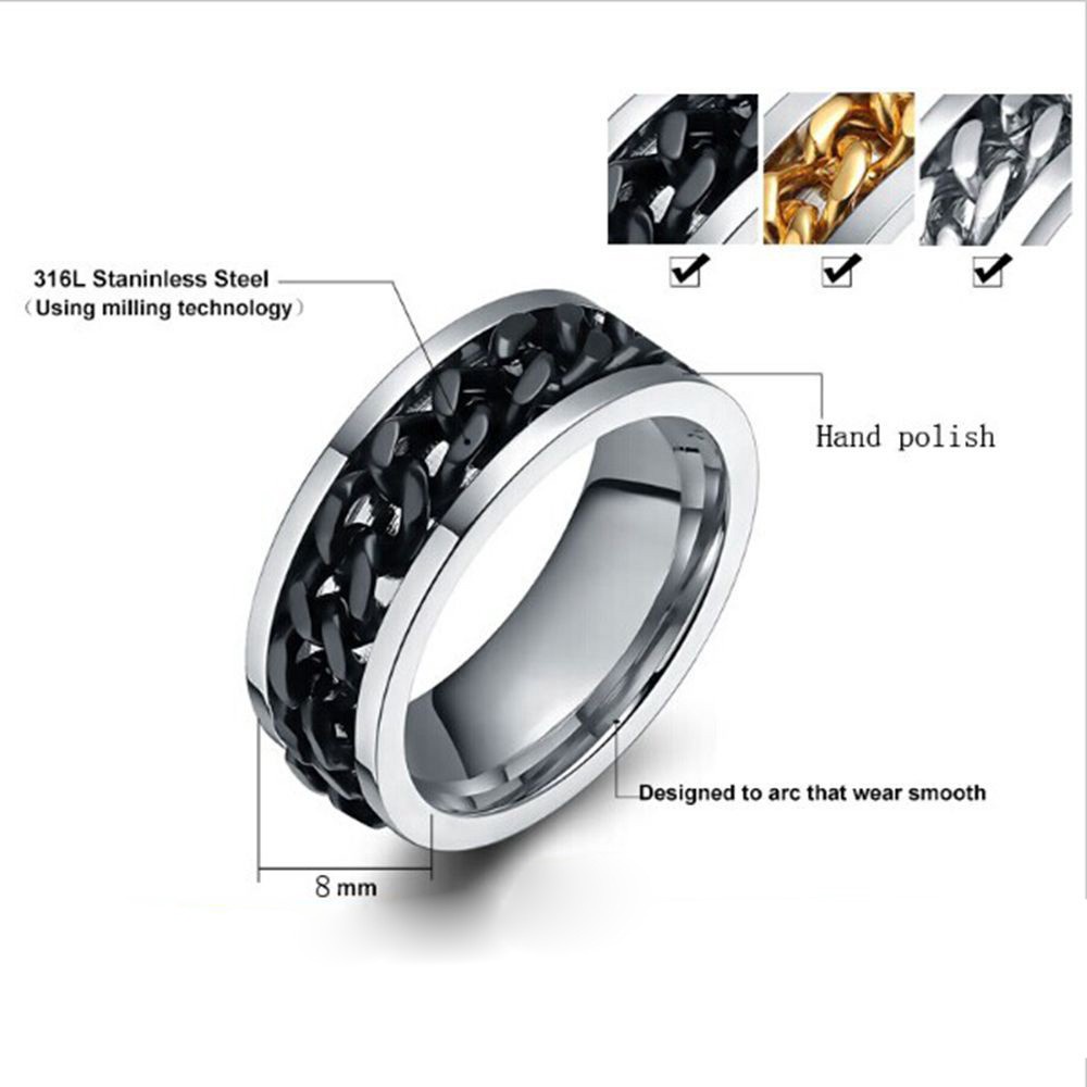 ✅ Nhẫn nam 💍 Freeship 💍 Nhẫn nam đẹp bằng thép titan phối dây xích cho cặp đôi tỏ tình | Replays.vn ✅ ˇ
