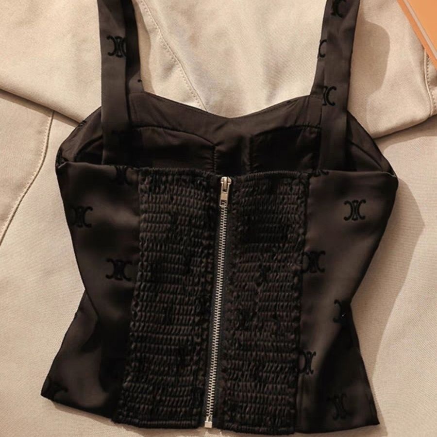 Áo Hai Dây Vải satin Cao Cấp Cỡ Lớn In Họa Tiết Thời Trang Mùa Hè Thu Cho Nữ