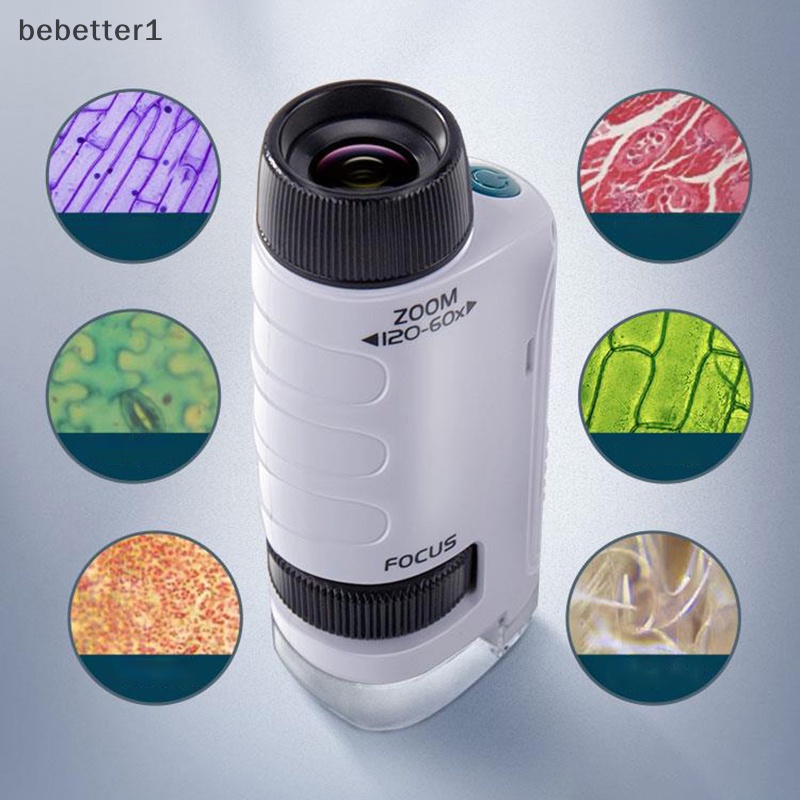 Bebetter1 Kính Hiển Vi mini 60x-120x Có Đèn led Cho Bé