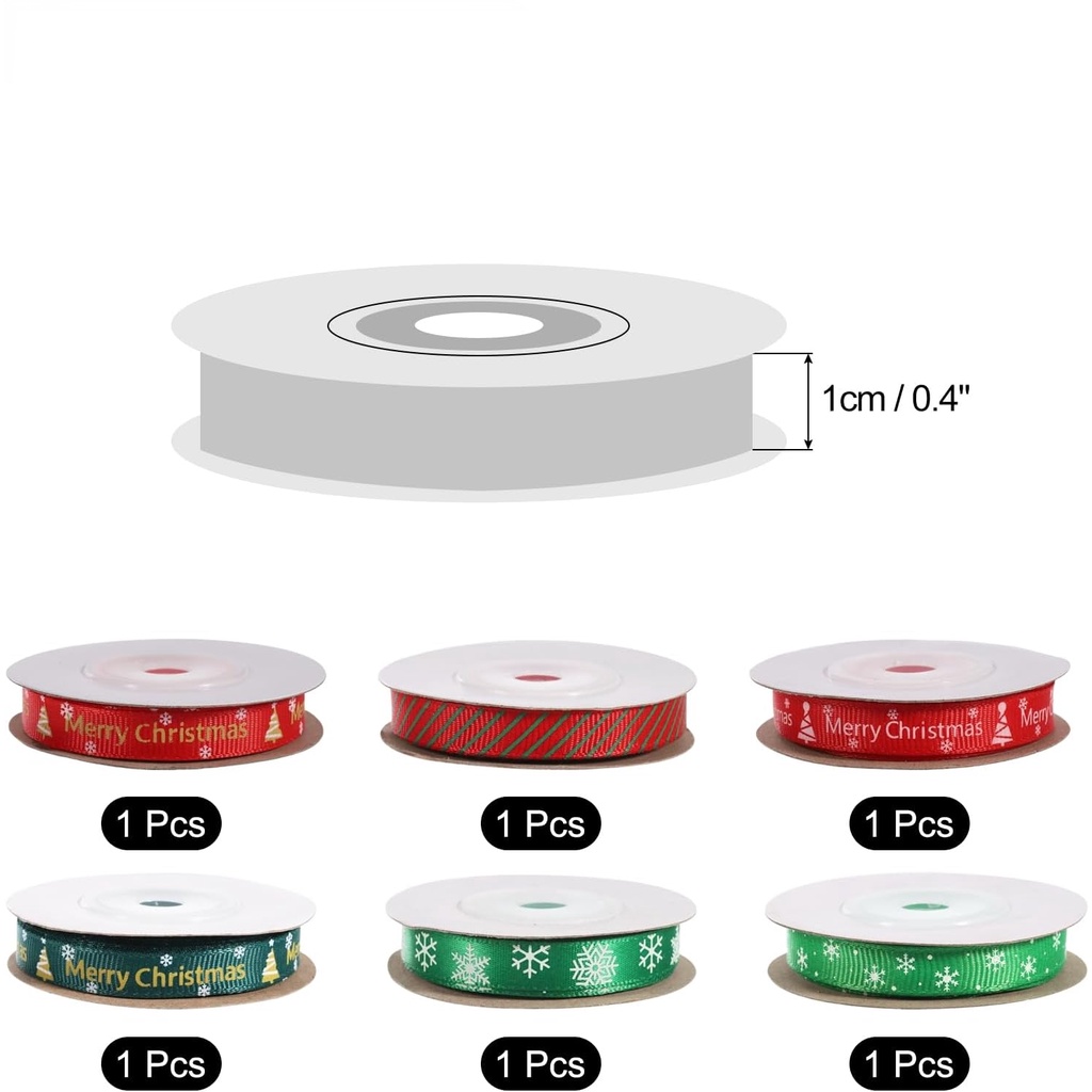 Cuộn Dây Ruy Băng 25 Kích Thước Họa Tiết Bông Tuyết Giáng Sinh Trang Trí Giáng Sinh