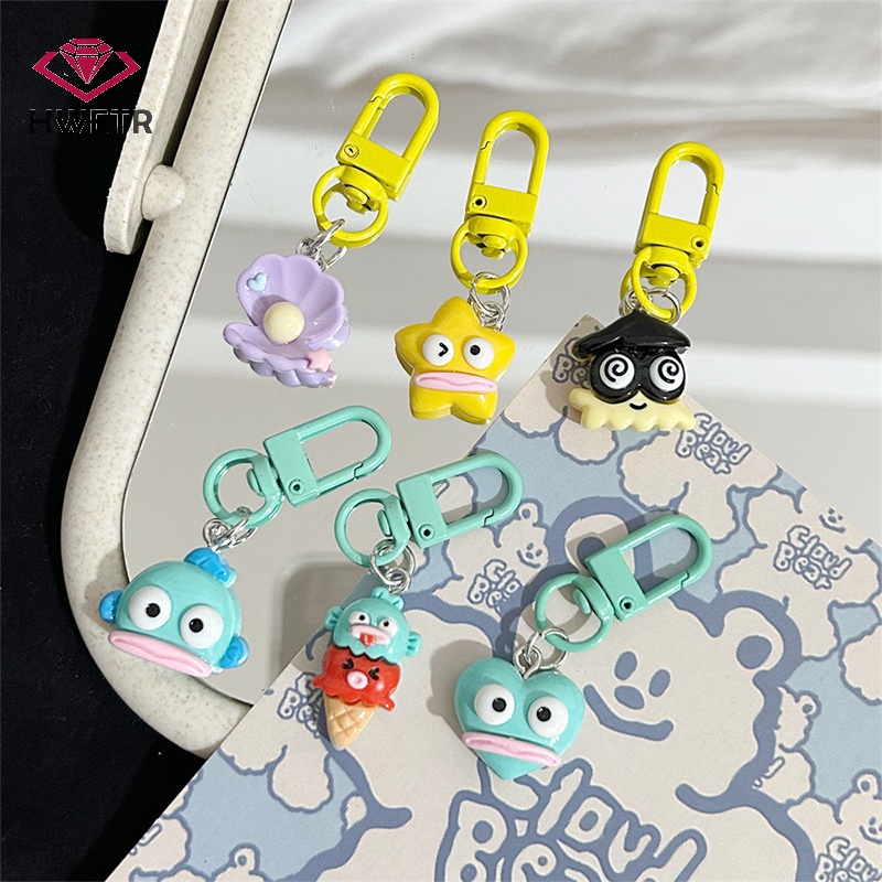SANRIO Móc Chìa Khóa Hình Cá hanton Xấu Xí Sáng Tạo Vui Nhộn Mới