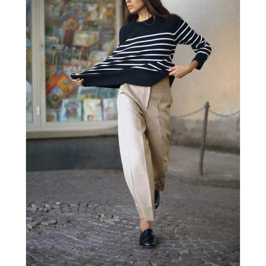 Zara Quần Dài Lưng Cao Ống Suông Thời Trang Mùa Thu Cho Nữ 1478431