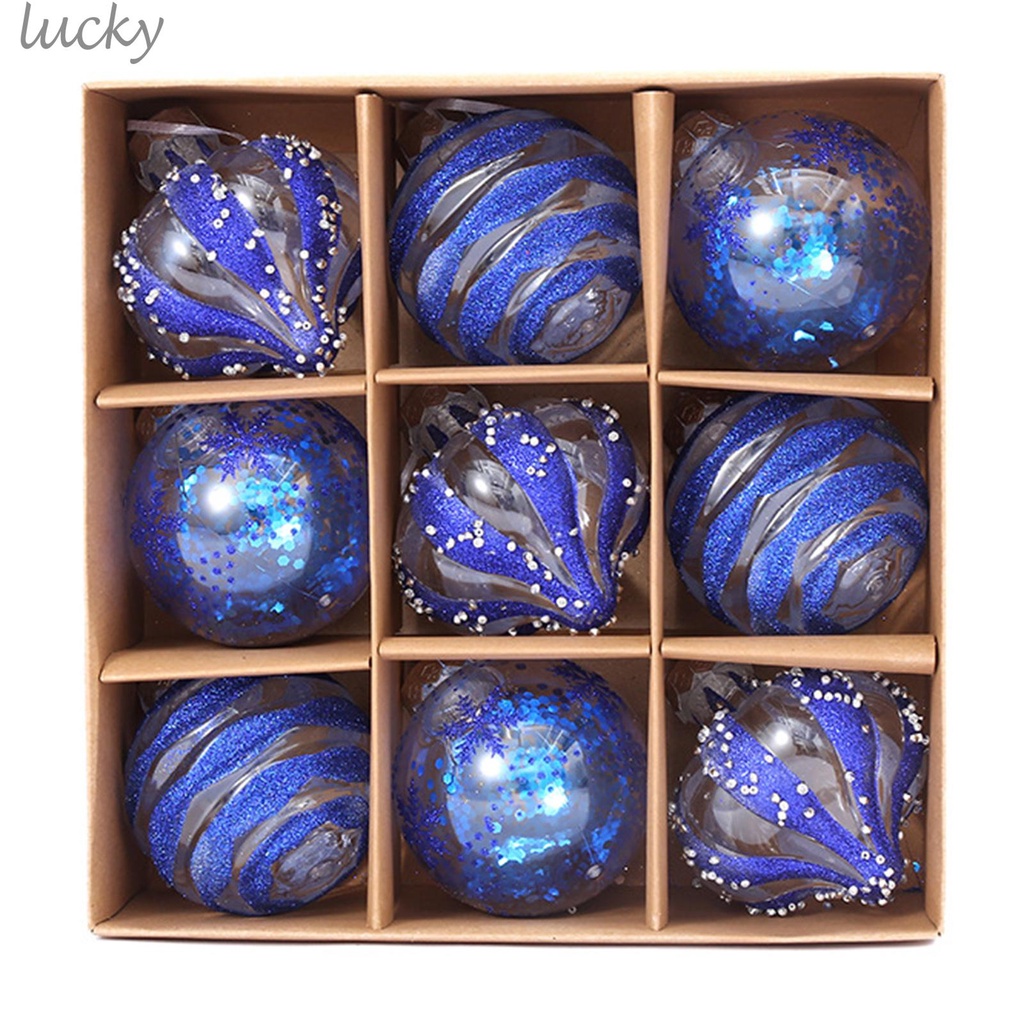 Set 9 Quả Châu Lấp Lánh Trang Trí Giáng Sinh