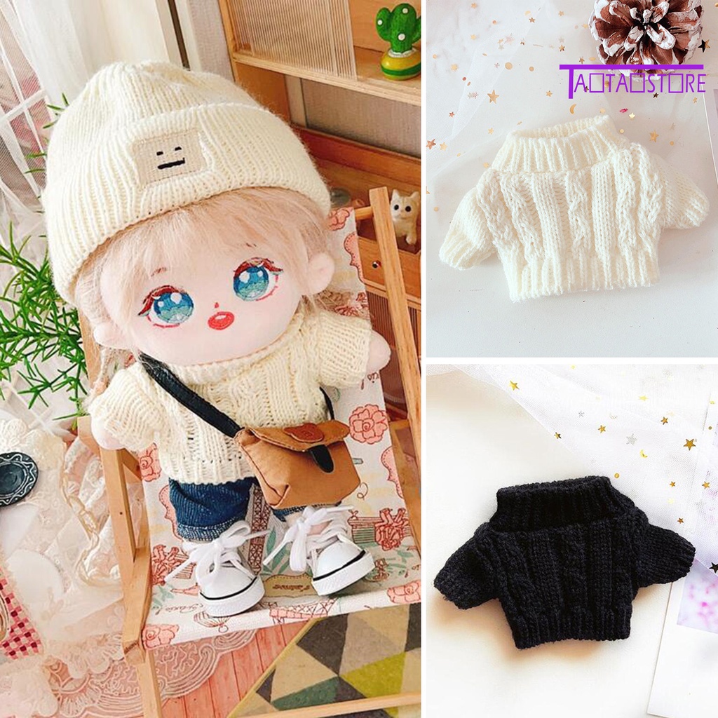 Áo sweater Dệt Kim Màu Trơn Thời Trang Cho Búp Bê 20cm