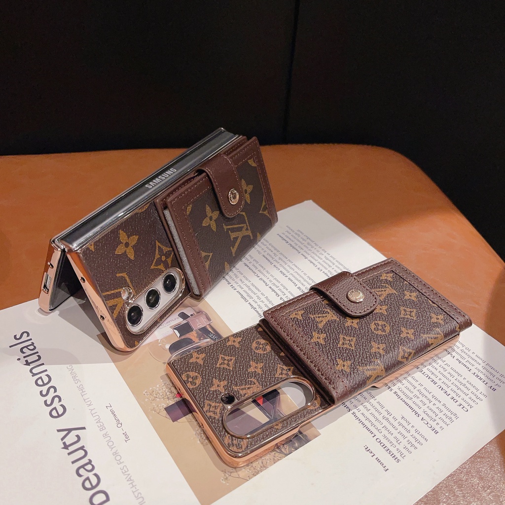 Sang Trọng Ốp Điện Thoại Da pu Gập Gọn Chống Sốc Cho samsung galaxy z fold 3 4 5 5g z fold5