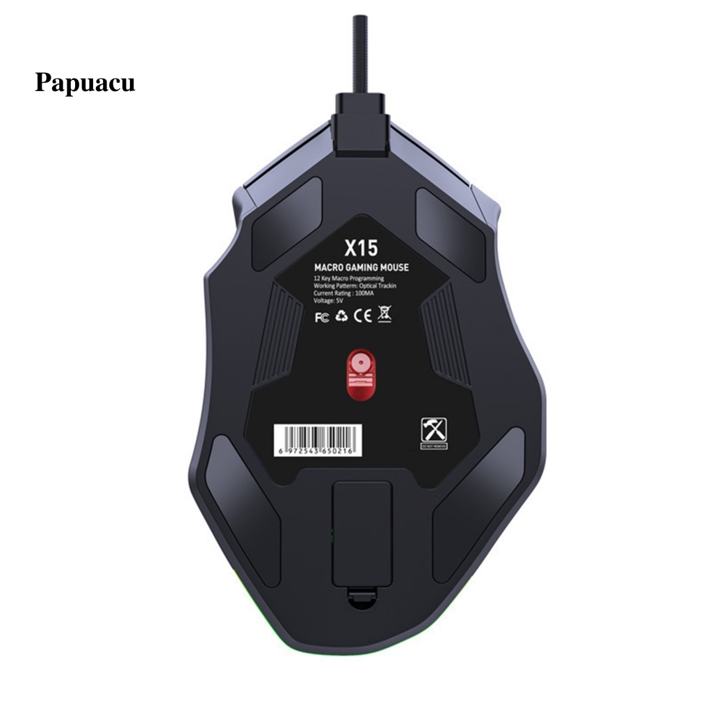 Papuacu Chuột Chơi game 12800dpi 12 Nút 13 Chế Độ Ánh Sáng rgb-Màu six-Li