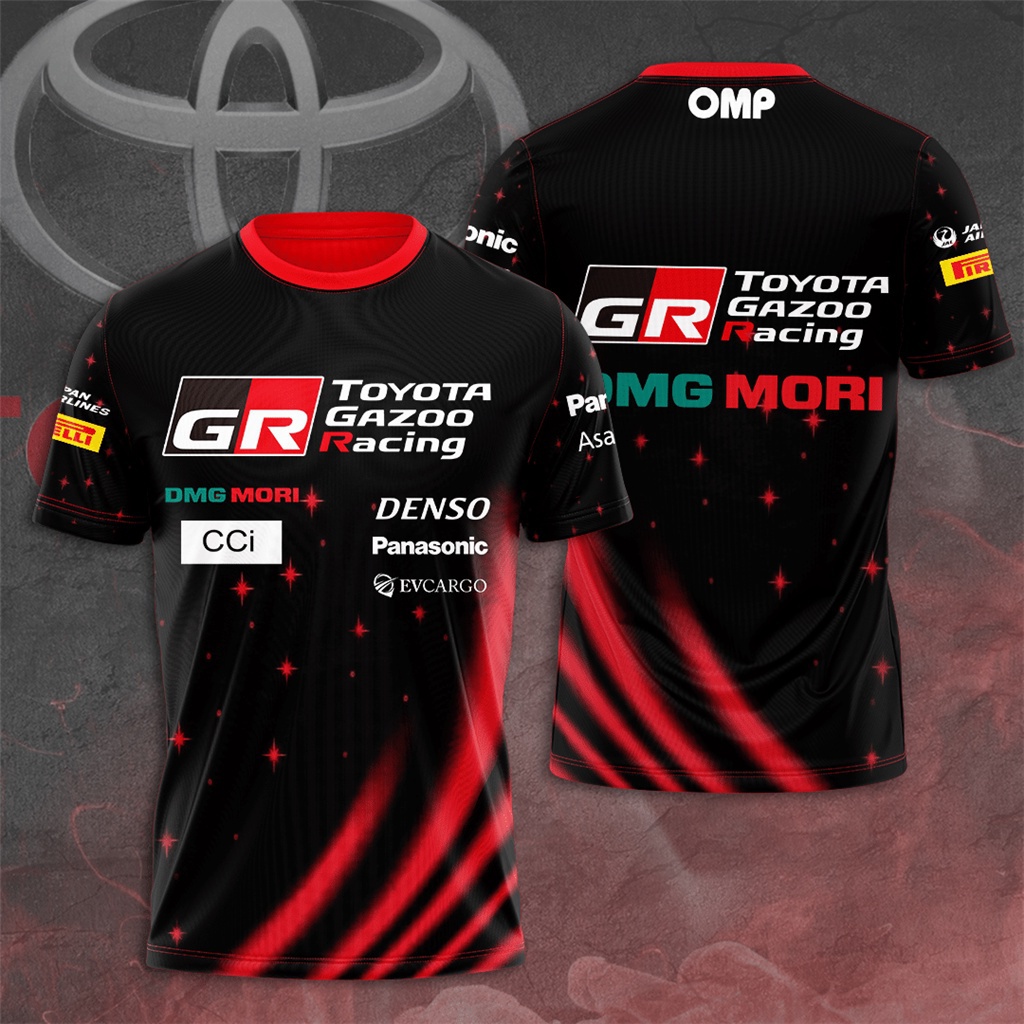 Toyota Áo Thun Ngắn Tay In Hình gazoo racing 3d Thời Trang Mùa Hè Dành Cho Nam