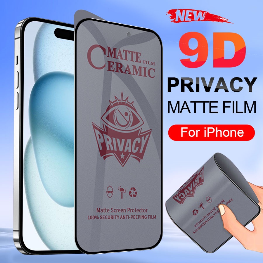 Kính cường lực chống vân tay or chống nhìn trộm nhám full màn Cho iPhone 15 6 6S 7 8 Plus X XR XS 11 12 13 14 mini Pro Max SE 2020