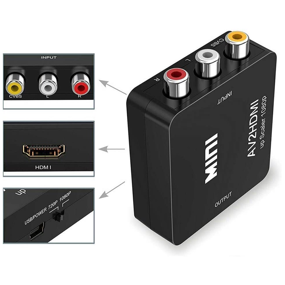Bộ Chuyển Đổi Âm Thanh / video hd 1080p rca av Sang hdmi av2hdmi av Kèm Cáp usb