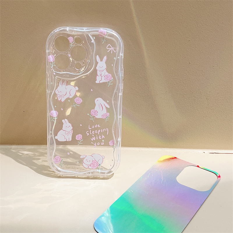 ỐP LƯNG IPHONE Ốp Điện Thoại In Hình Thỏ Và Hoa Cho iphone15 / 14promax / 13 / 12 / 11 / xr / xs / x / xsmax / 7 / 8plus/-DINUO/NY-1