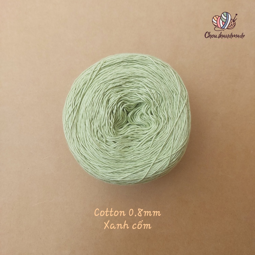Cuộn cotton 100% organic 0.8mm, 200g, Chouihandmade