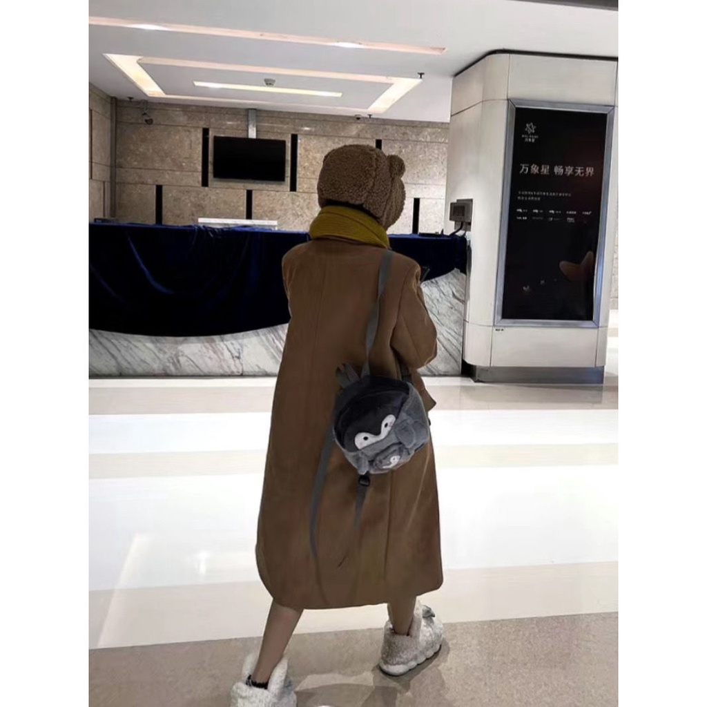 Ba Lô Hình Chim Cánh Cụt Nhồi Bông Dễ Thương Phong Cách Nhật Bản