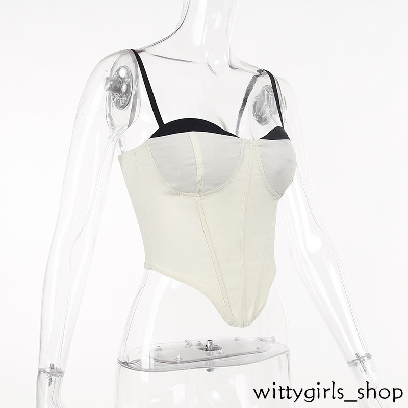 Cửa Hàng Wittygirls_Bộ Hàng | Màu Sắc Áo tank top Phối Màu Tương Phản Thời Trang Đường Phố Cá Tính