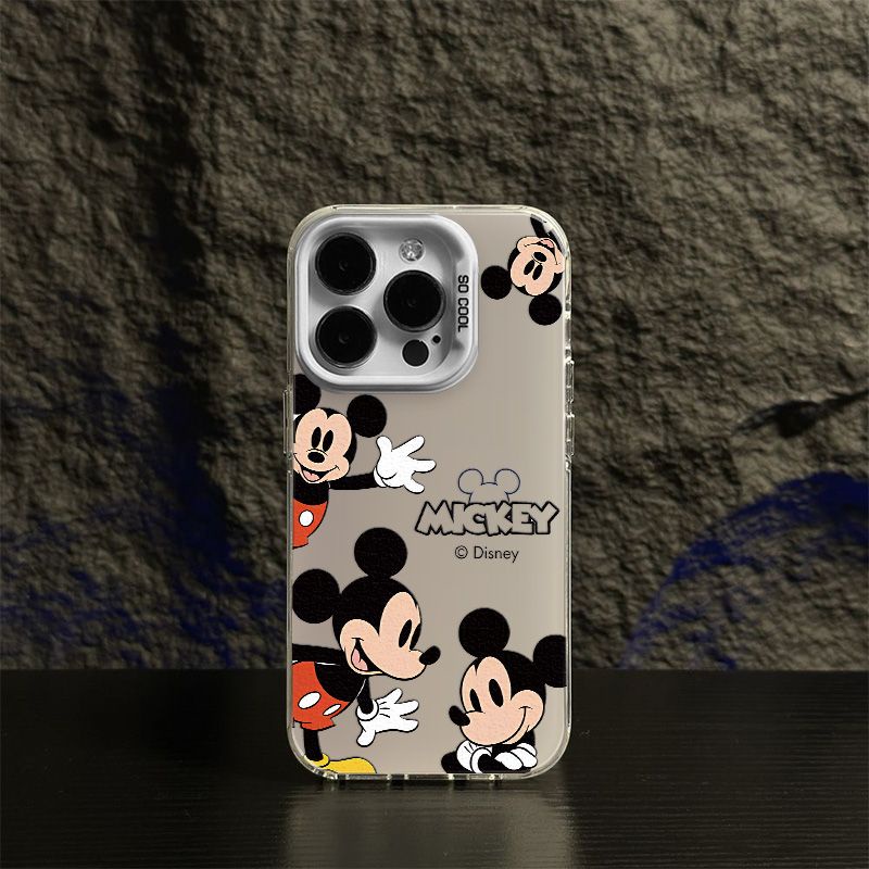 Ốp Điện Thoại Màu Bạc Nhám Hình Chuột mickey Cho apple Iphone 14 13 x xsmax 15
