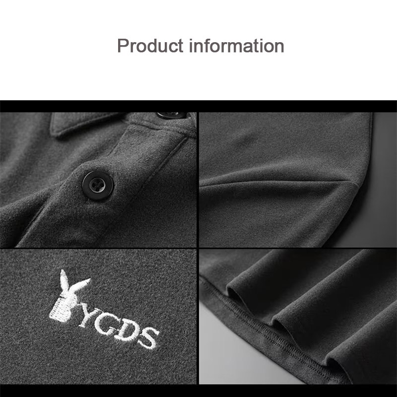 TIDE BEAR Áo polo Hai Mặt Tay Dài Lót Nhung Ấm Áp Thoải Mái Thời Trang Mùa Đông Cho Nam