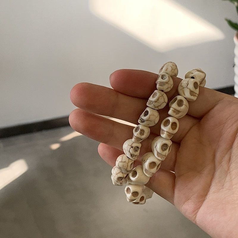 Handicrafts Cool Skeleton Bracelet Girls' New White Turquoise Handicrafts Fashion Jewelry Style Retro Bracelet Couple Handicrafts Fashion