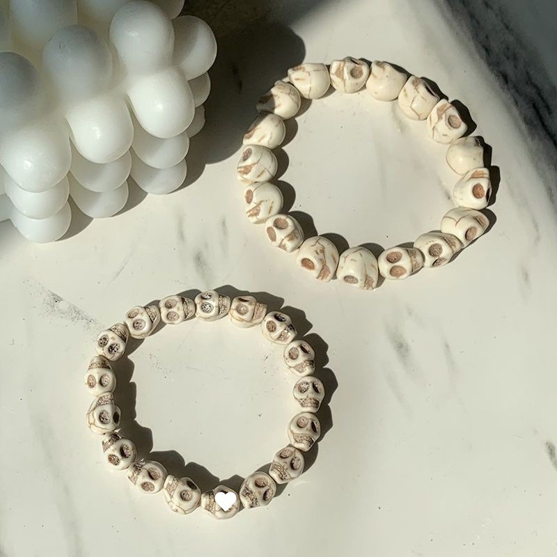 Handicrafts Cool Skeleton Bracelet Girls' New White Turquoise Handicrafts Fashion Jewelry Style Retro Bracelet Couple Handicrafts Fashion