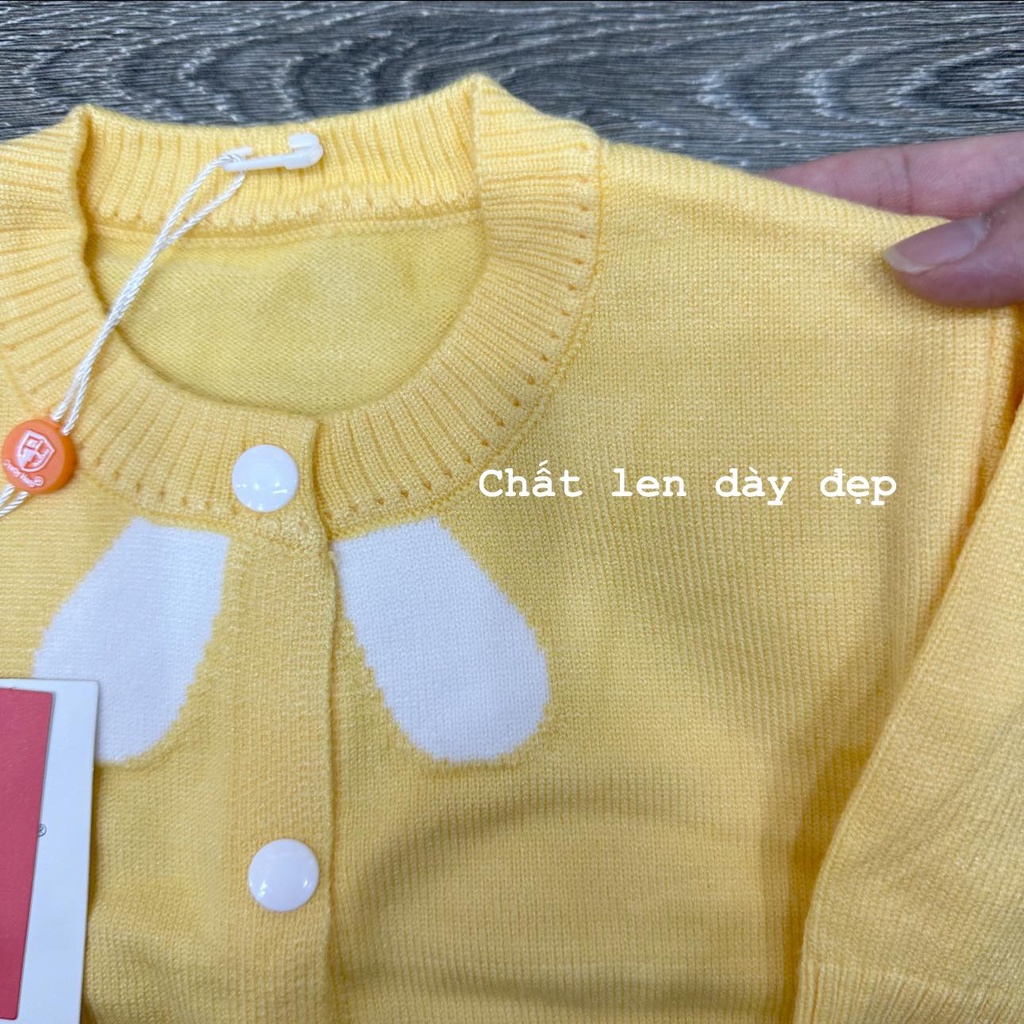 Áo khoác len quảng châu hình hoa, NƠ cho bé mặc thu đông