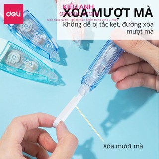 Bút xóa băng 6M 12M cao cấp Deli - Xóa sạch phủ kín khô nhanh có thể viết đè lên ngay - cute
