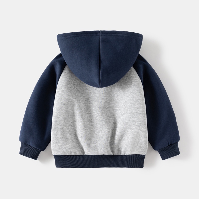 Áo hoodie nỉ lót lông bé trai WAPYPY, áo nỉ lót lông có mũ cho bé chất sợi dệt