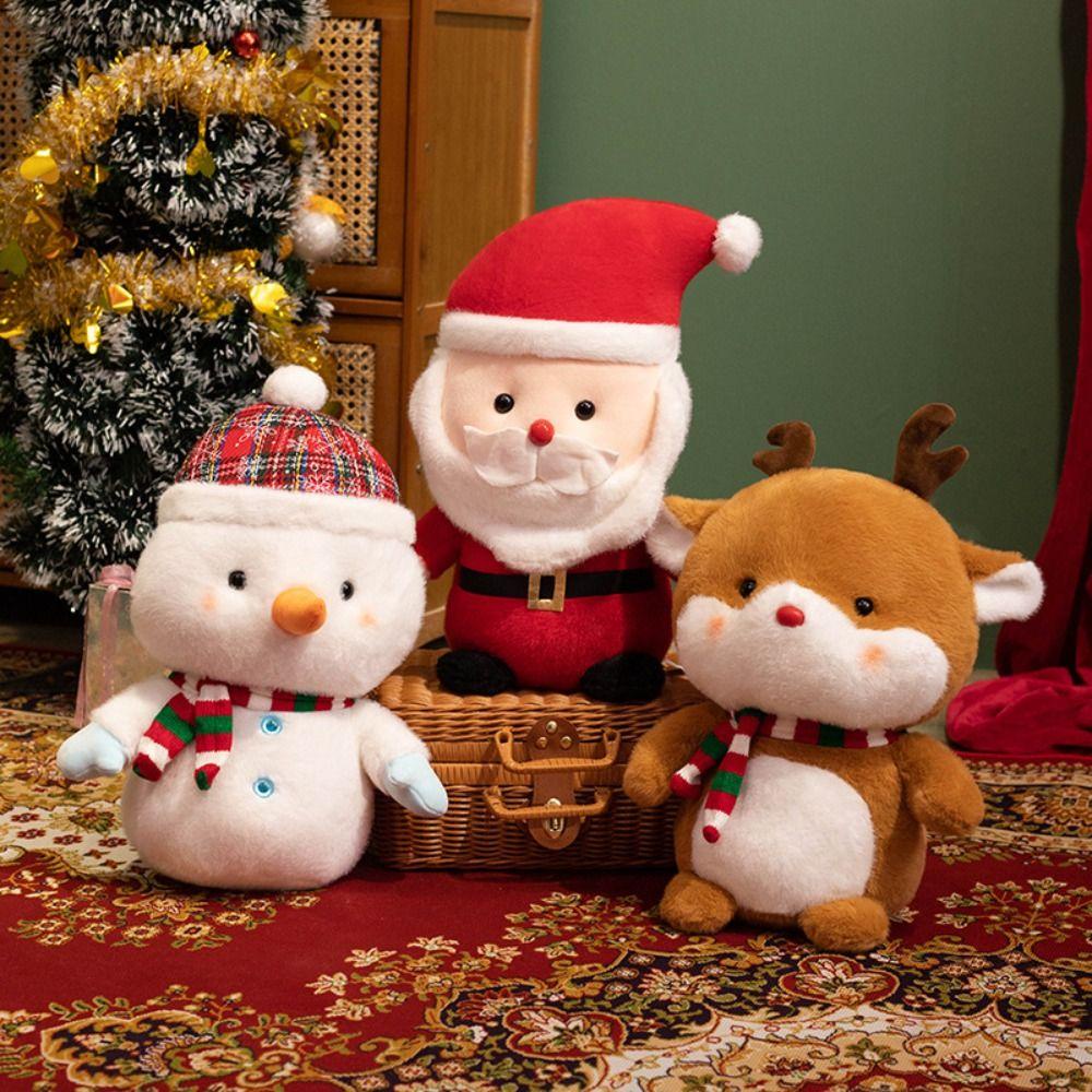 Búp Bê Nhồi Bông Hình Ông Già Noel Và Tuần Lộc Giáng Sinh Mềm Mại