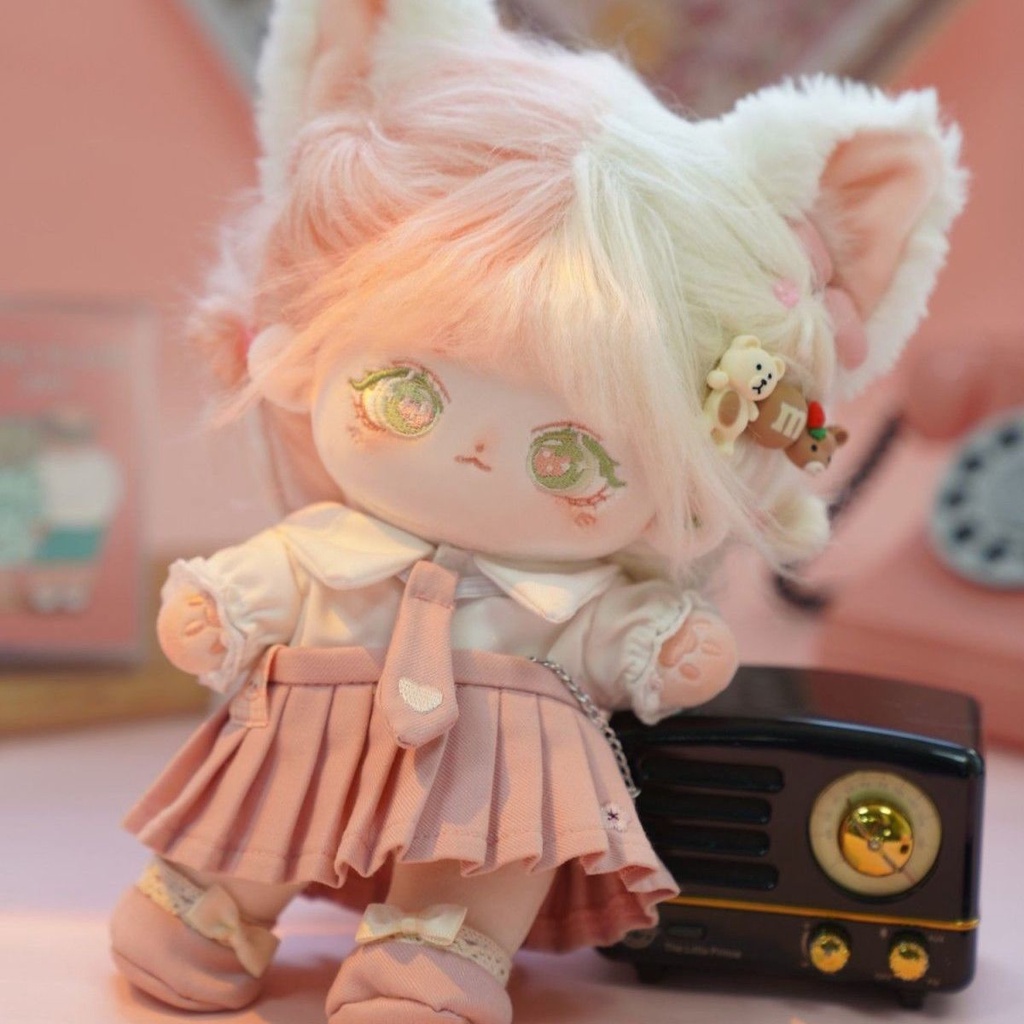 Panda~Đồ chơi nhồi bông búp bê bông  Búp bê dễ thương phong cách INS Ngoại hình ưa nhìn + quần áo miễn phí + dụng cụ chải chuốt Quà sinh nhật 0311