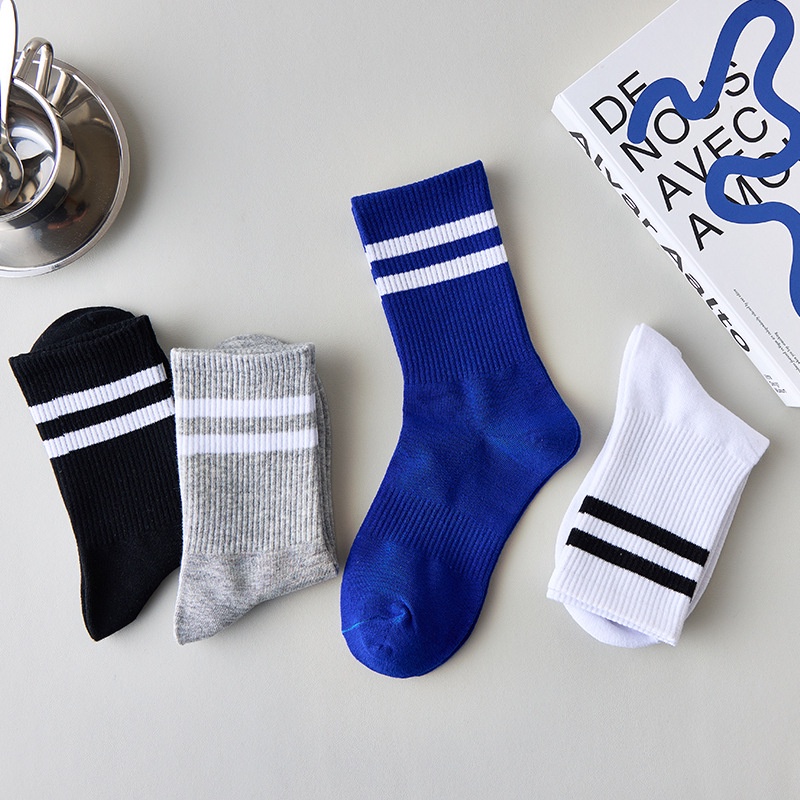 Vớ cotton Thể Thao Thấm Hút Mồ Hôi Họa Tiết Kẻ Sọc Thời Trang Thu Đông Cho Nam - lqz