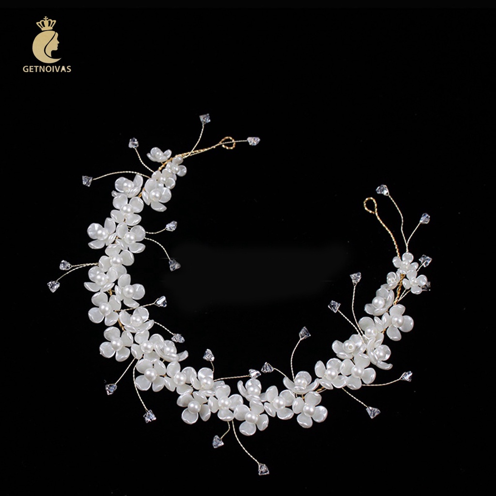 Băng Đô Cài Tóc Đính Ngọc Trai Phong Cách vintage Cho Cô Dâu