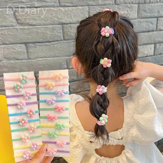 Set 10 dây chun buộc tóc nhiều màu cho bé gái