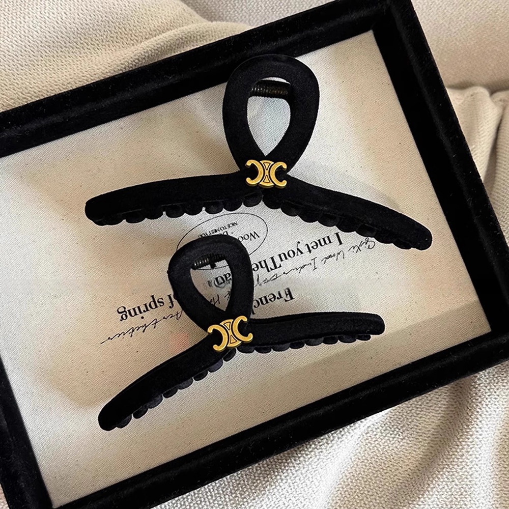 Đen Kẹp Tóc Hình Cá Mập Bằng Nhung Thời Trang Dành Cho Nữ