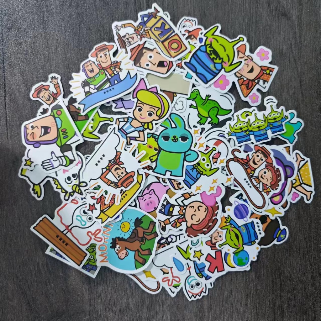 50 Miếng Dán Hoạt Hình toy story Chống Nước Trang Trí Mũ Bảo Hiểm Xe Đạp