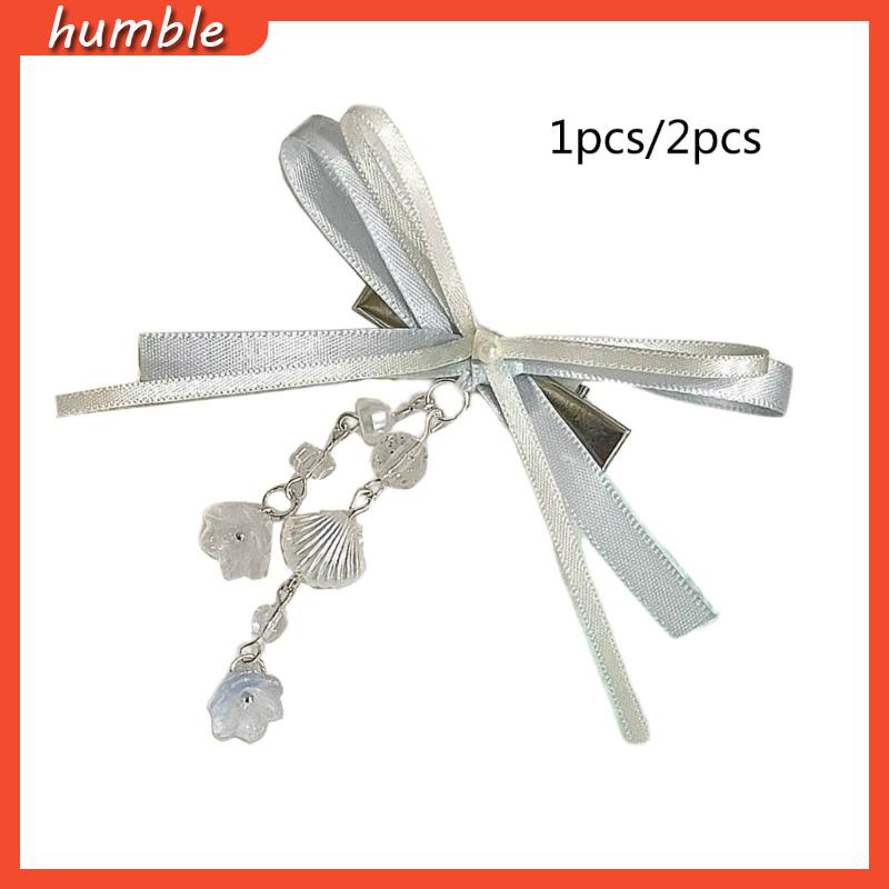 Kẹp Tóc Đính Ruy Băng Màu Trơn Thời Trang Cho Nữ